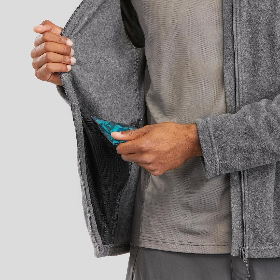 Mens Hiking Fleece Jacket - Mh120, Grey, , large image number 9