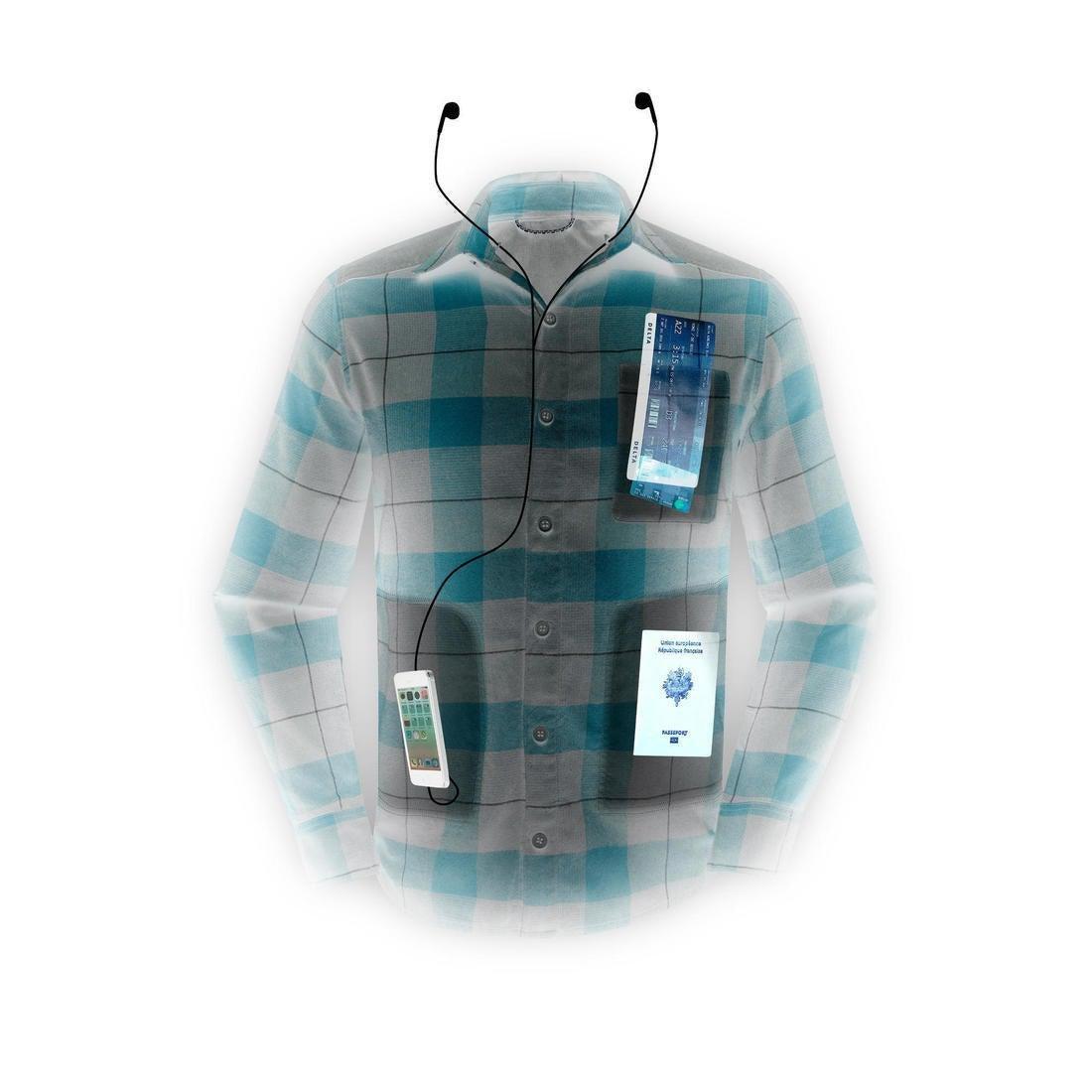 Men Warm Travel Shirt, Blue, , large image number 1