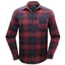 FORCLAZ - Men Plaid Travel Trekking Shirt - 100 Warm, Red