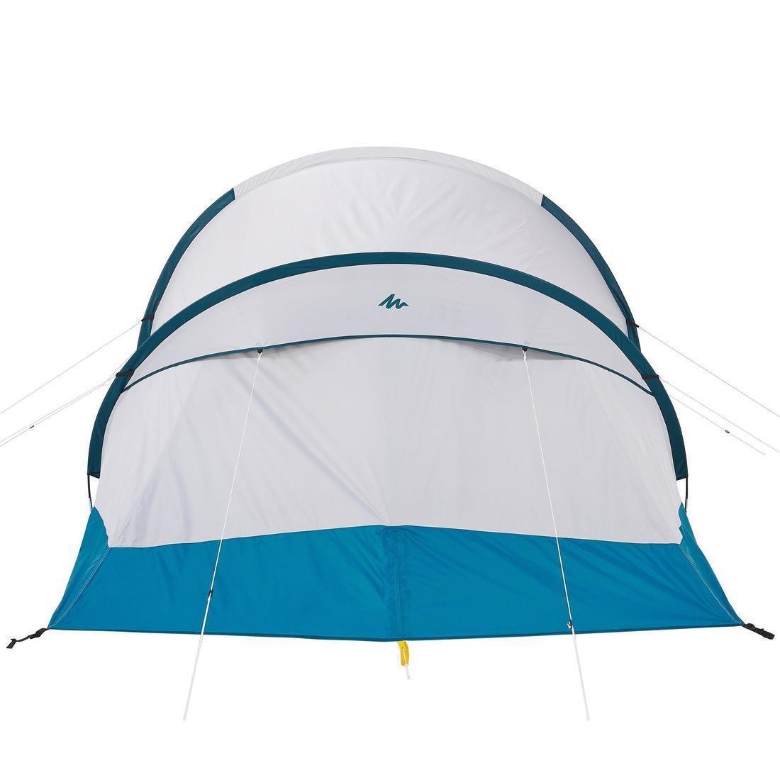 Camping Tent With Poles Arpenaz 4.1 Fresh And Black - 4 Persons 1 Bedroom, Blue, No Color, large image number 7