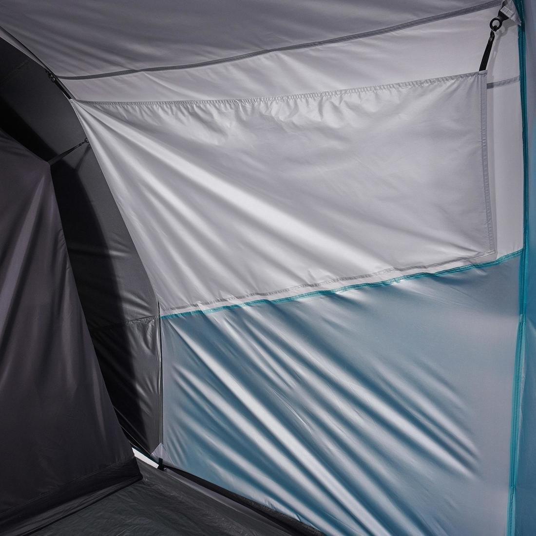 Camping Tent With Poles Arpenaz 4.1 Fresh And Black - 4 Persons 1 Bedroom, Blue, No Color, large image number 11