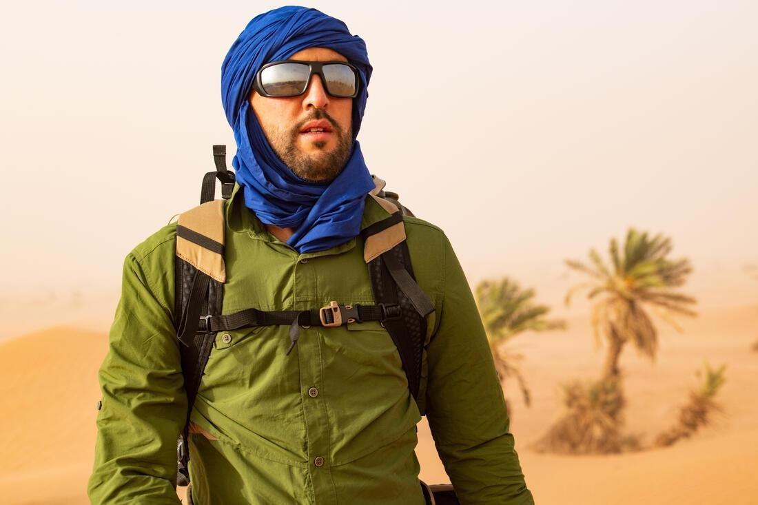 Desert 500 Trekking Desert Scarf, Blue, No Color, large image number 8