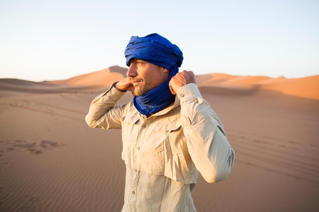 Desert 500 Trekking Desert Scarf, Blue, No Color, large image number 13