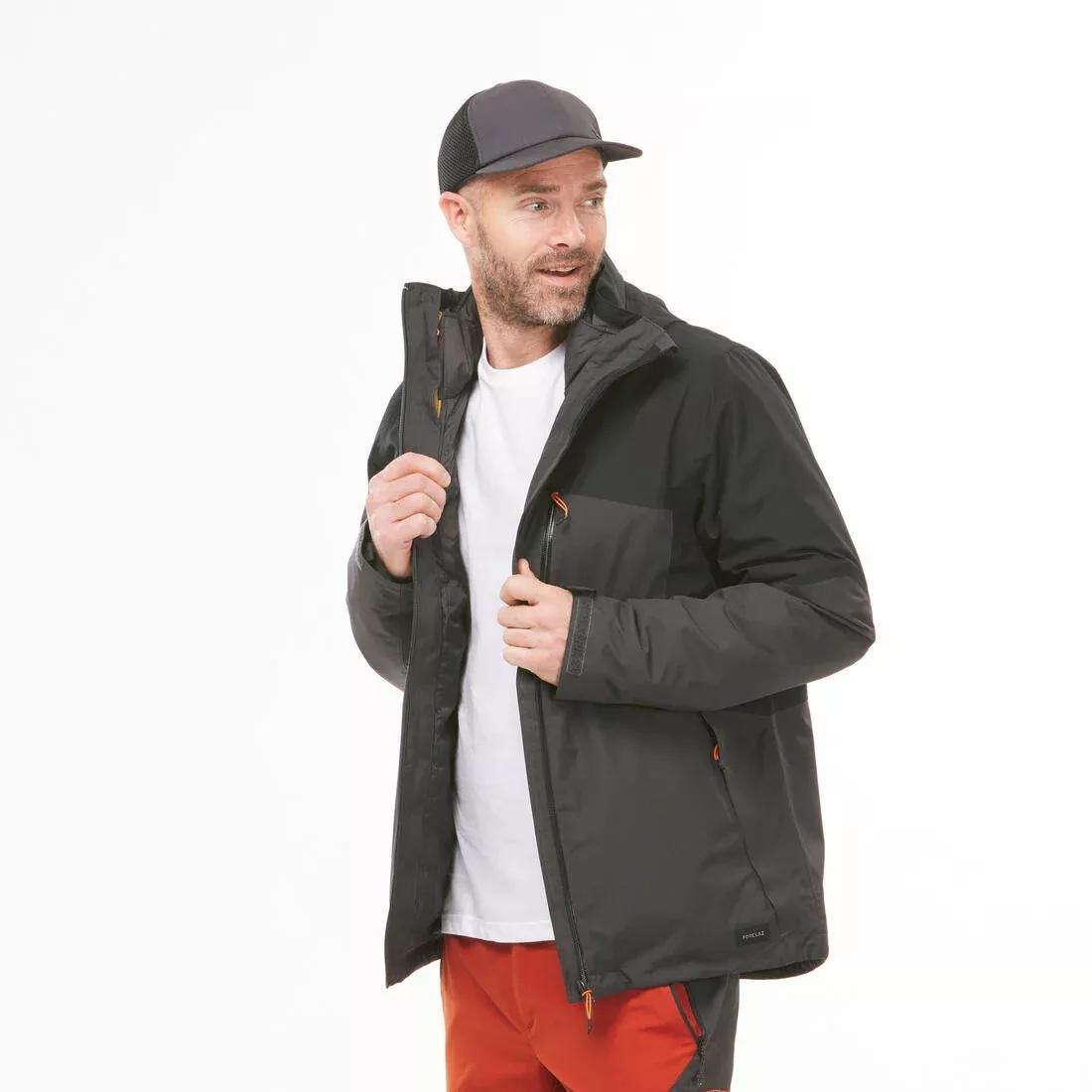 Men 3in1 waterproof hiking jacket -10C - MH500 Mountain, Brown, No Color, large image number 0