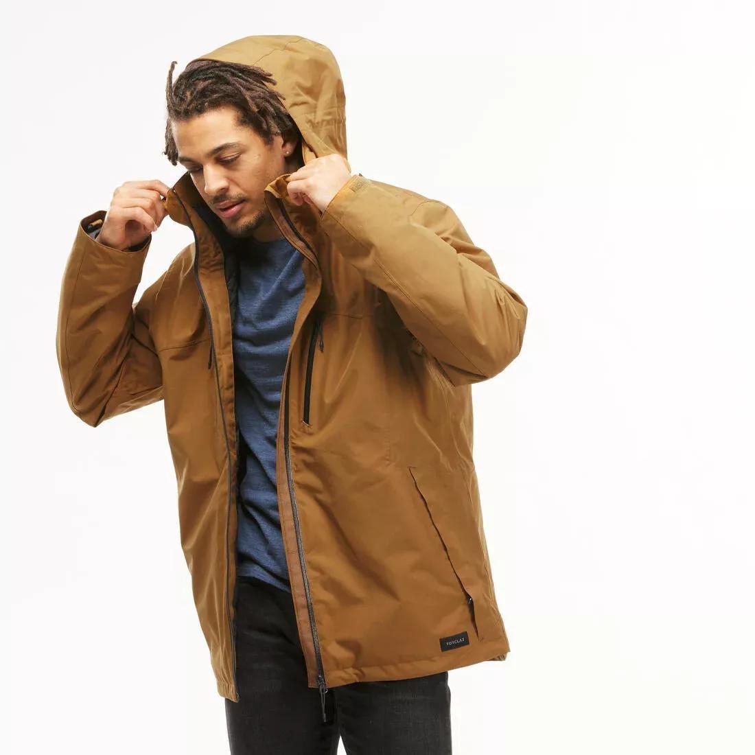 Men 3in1 waterproof hiking jacket -10C - MH500 Mountain, Brown, No Color, large image number 4