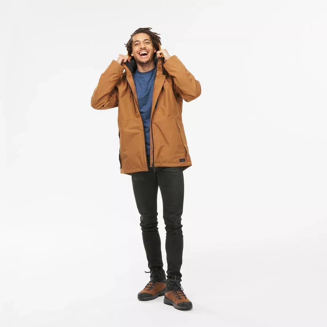 Men 3in1 waterproof hiking jacket -10C - MH500 Mountain, Brown, No Color, large image number 5