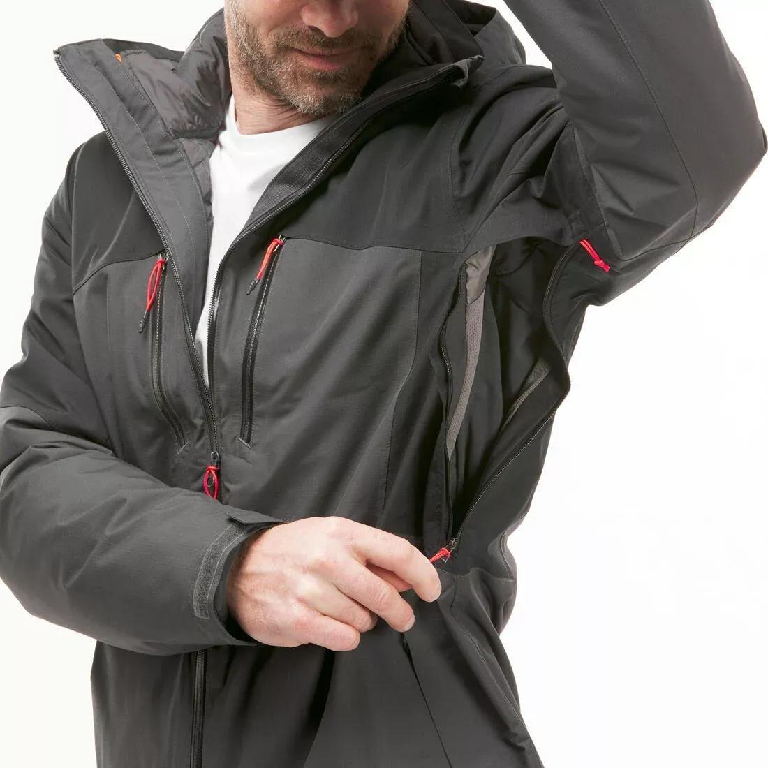 Men 3in1 waterproof hiking jacket -10C - MH500 Mountain, Brown, No Color, large image number 13