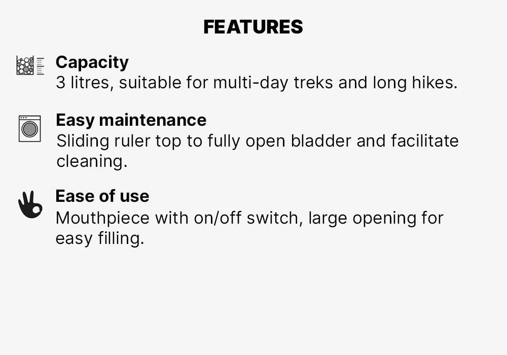 Trek500 Trekking Water Bladder, Blue, No Color, large image number 4