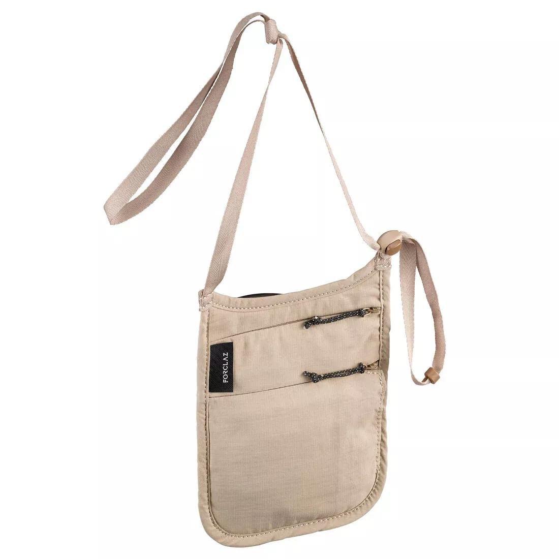 Discreet Travel Neck Pouch, Beige, No Color, large image number 0