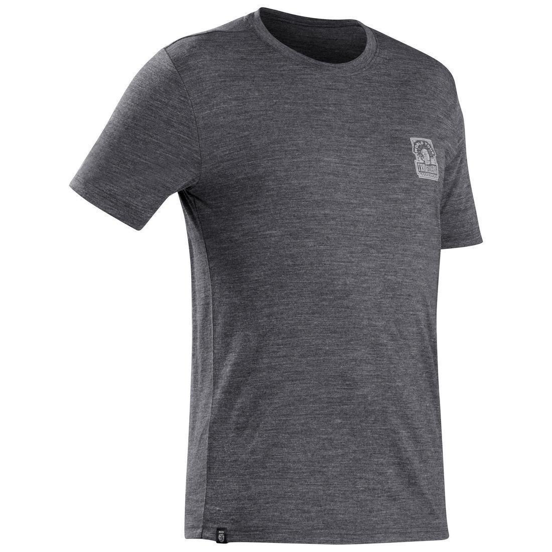 FORCLAZ - Mens Short-Sleeved Merino T-Shirt, Grey