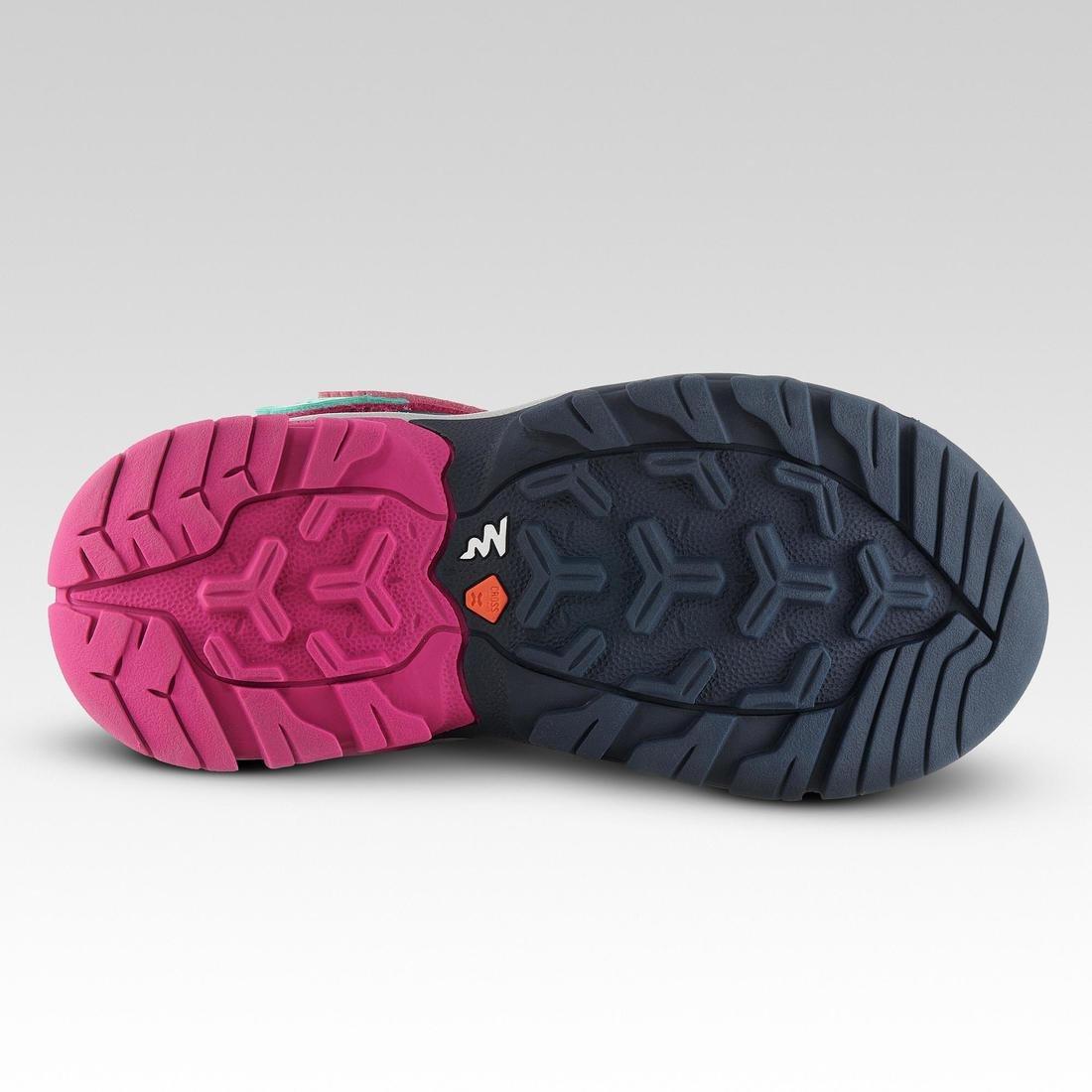 Kids Girl Mountain Hiking Shoes With Rip-Tab Crossrock, Pink, No Color, large image number 2