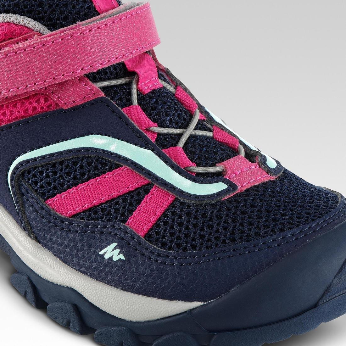 Kids Girl Mountain Hiking Shoes With Rip-Tab Crossrock, Pink, No Color, large image number 5