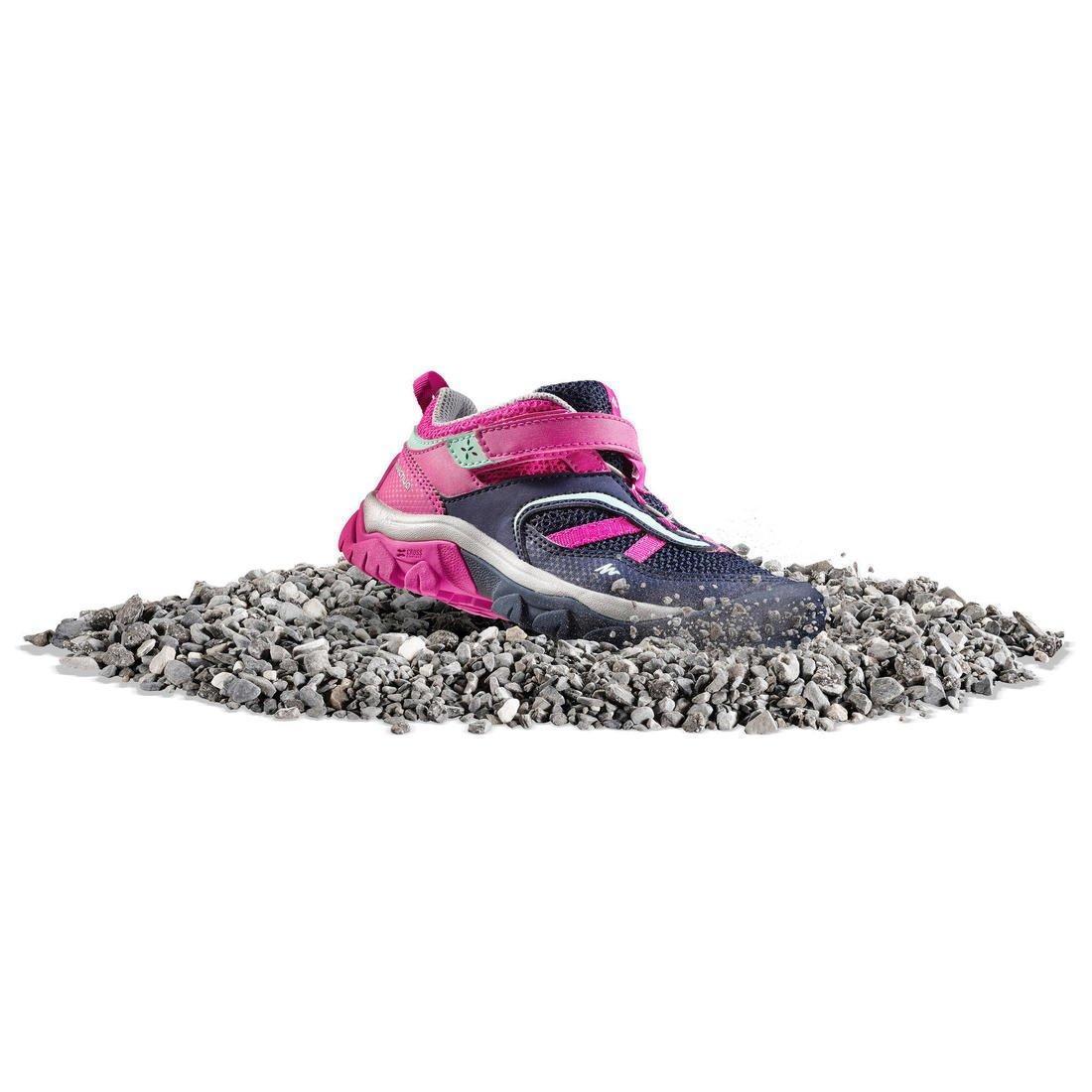 Kids Girl Mountain Hiking Shoes With Rip-Tab Crossrock, Pink, No Color, large image number 6