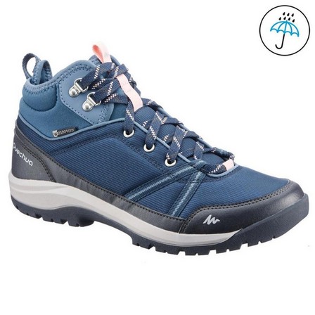 QUECHUA - Womens  Nh150 Mid Wp Waterproof Off-Road Hiking Shoes, Blue