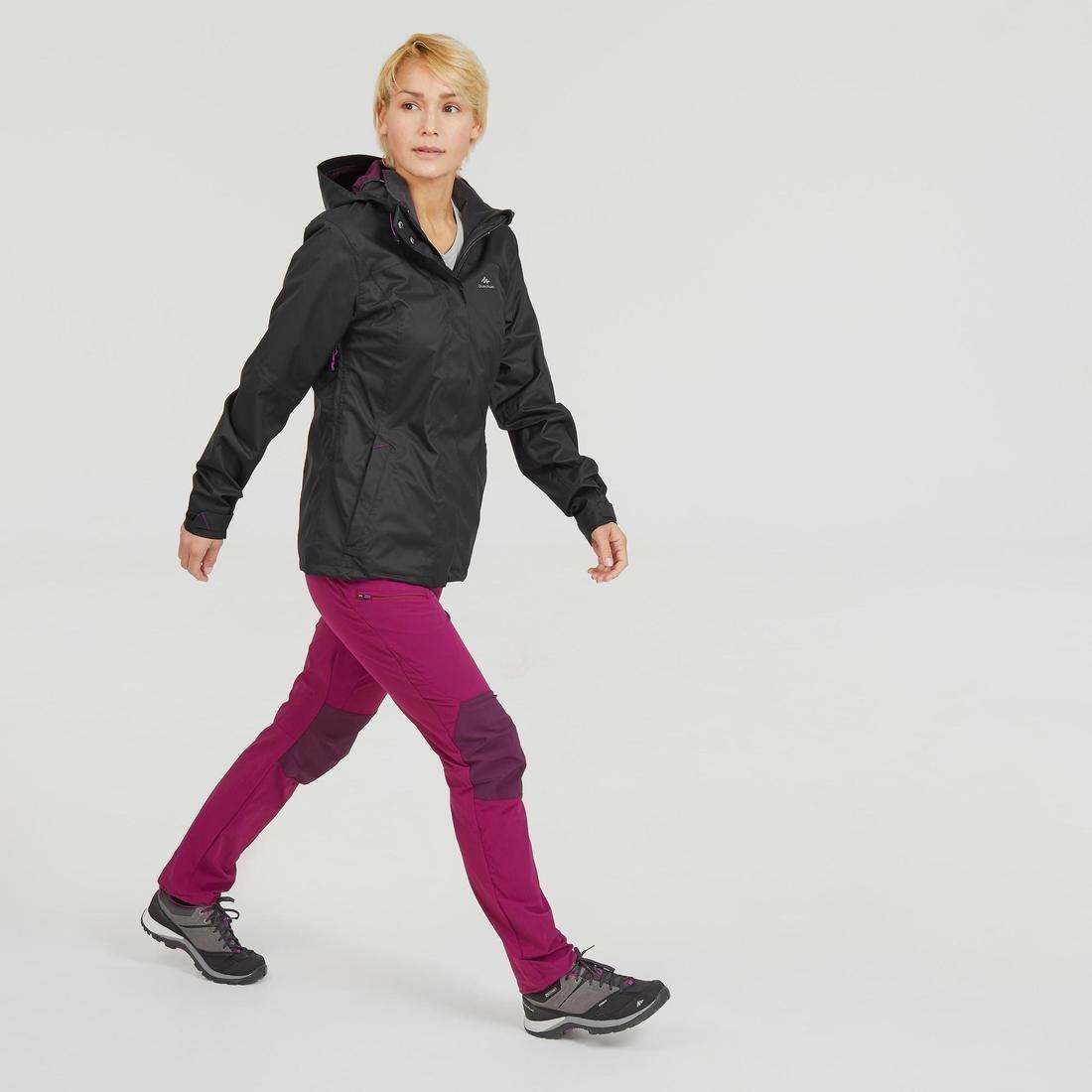 Womens Waterproof Mountain Walking Jacket Mh100, Black, , large image number 3