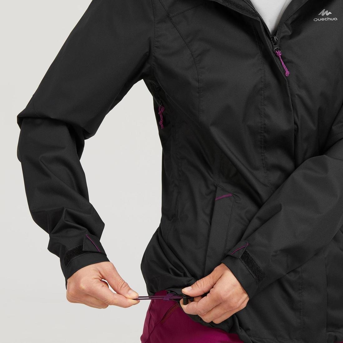 Womens Waterproof Mountain Walking Jacket Mh100, Black, , large image number 6