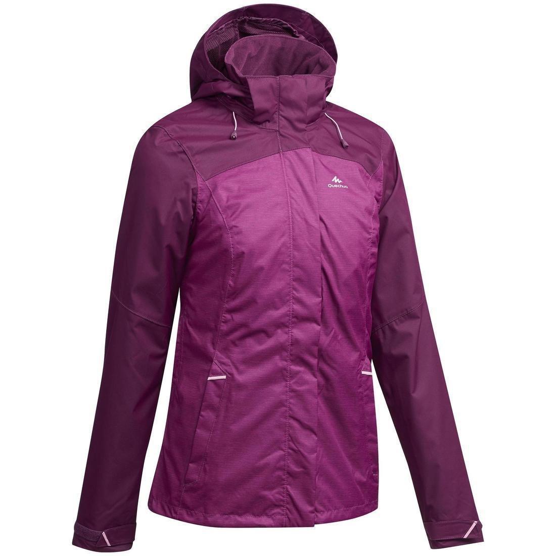 Womens Waterproof Mountain Walking Jacket Mh100, Black, , large image number 9