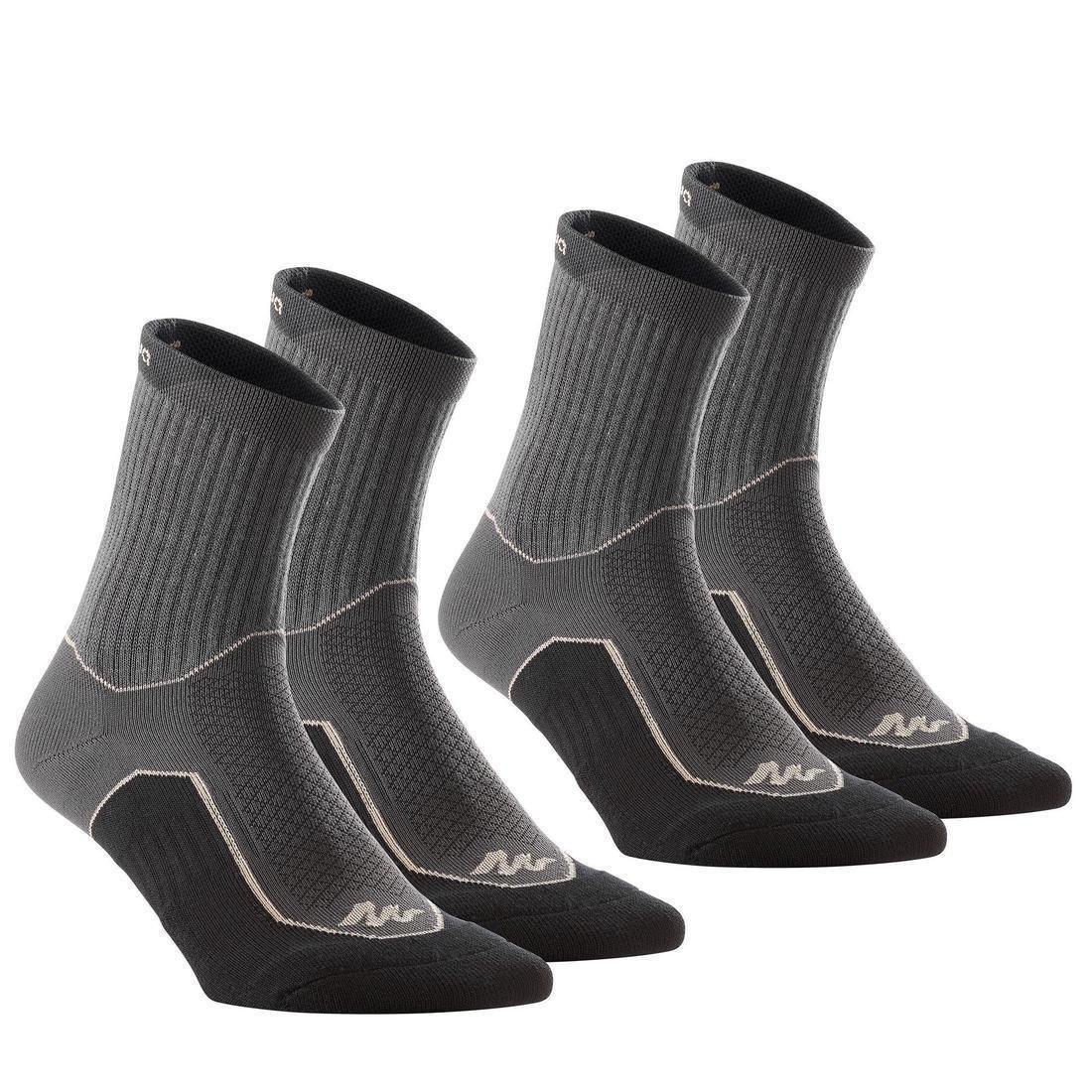 Arpenaz 100 2 Pairs Of Length Adult Hiking Socks, Black, , large image number 8