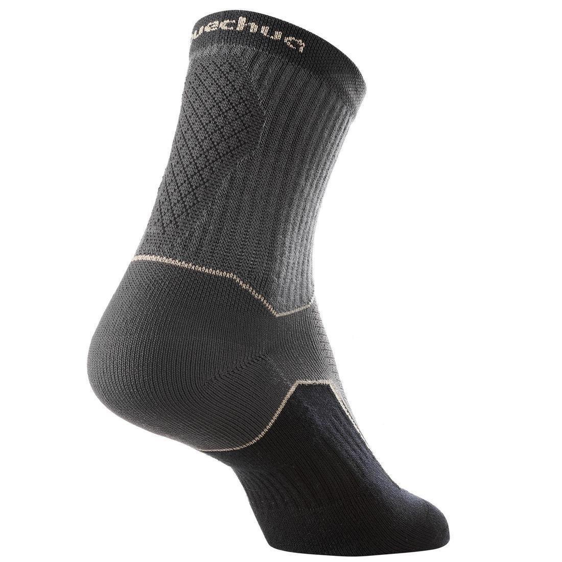 Arpenaz 100 2 Pairs Of Length Adult Hiking Socks, Black, , large image number 10