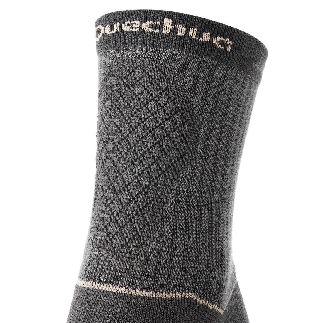 Arpenaz 100 2 Pairs Of Length Adult Hiking Socks, Black, , large image number 11