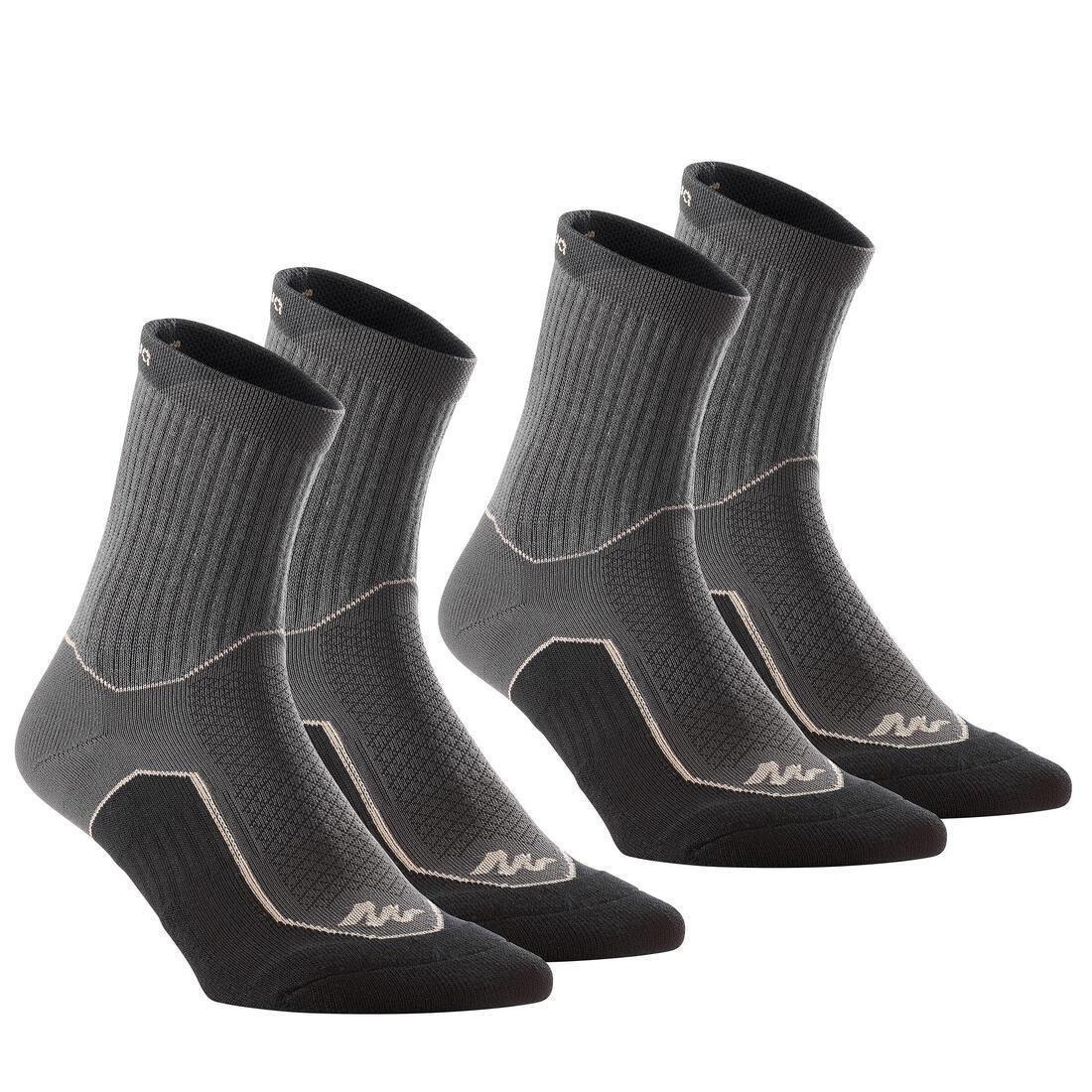 Arpenaz 100 2 Pairs Of Length Adult Hiking Socks, Black, , large image number 13