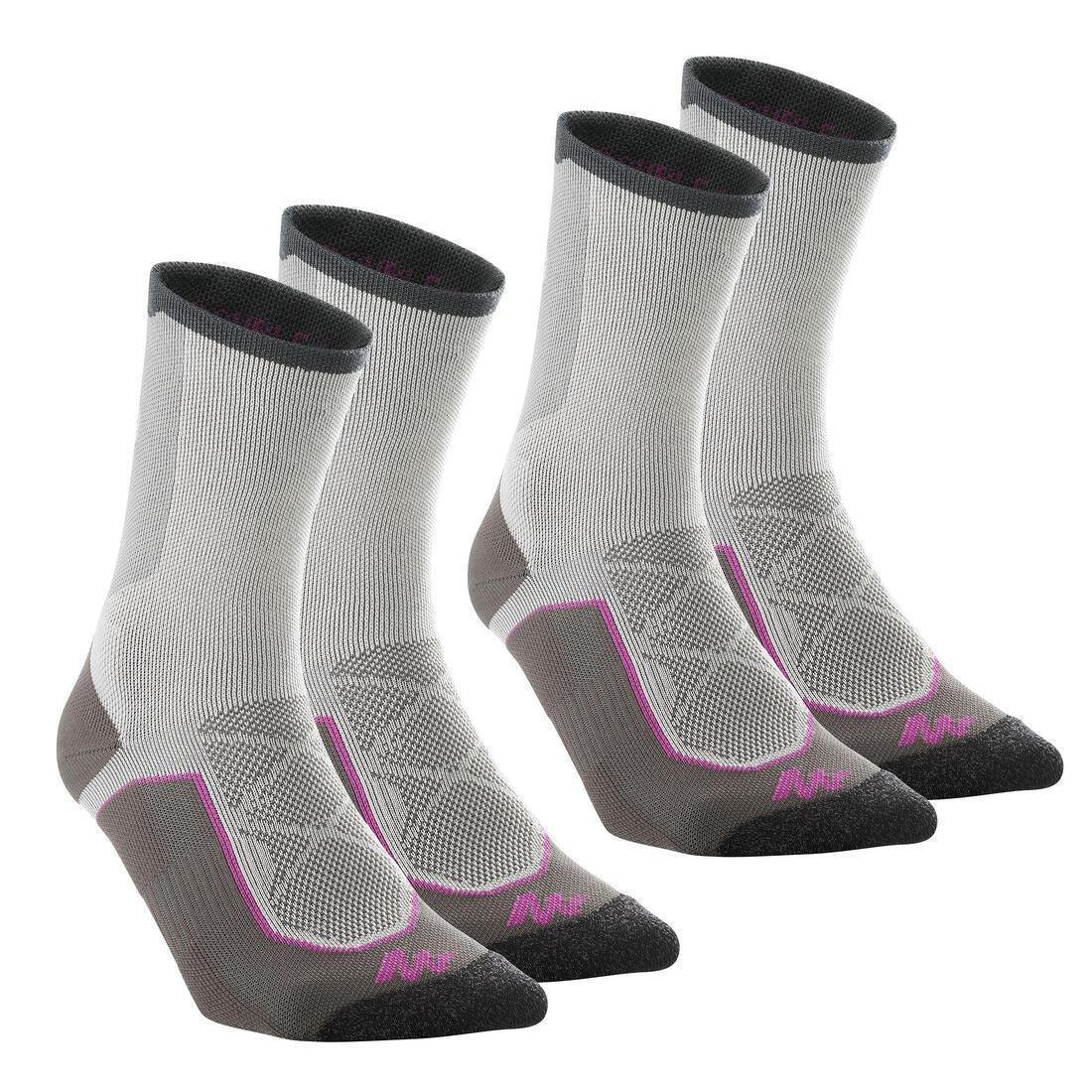 High-Top Walking Socks - 2 Pack, Grey, No Color, large image number 1