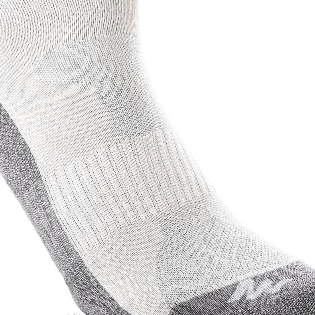 QUECHUA - Kids High-Top Walking Socks, 2 Pack, Grey