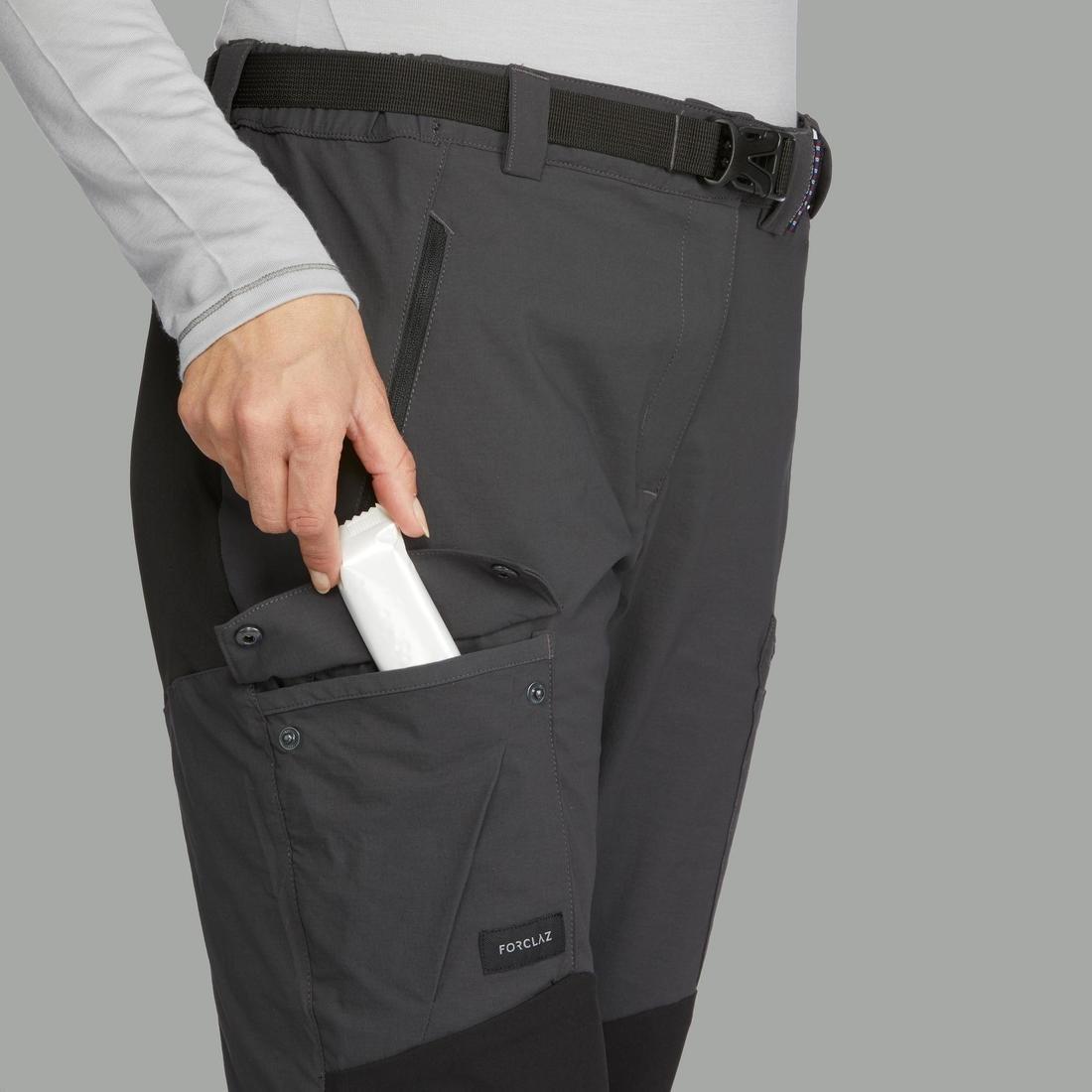 Womans Mountain Trekking Trousers - Trek 500, Grey, , large image number 1