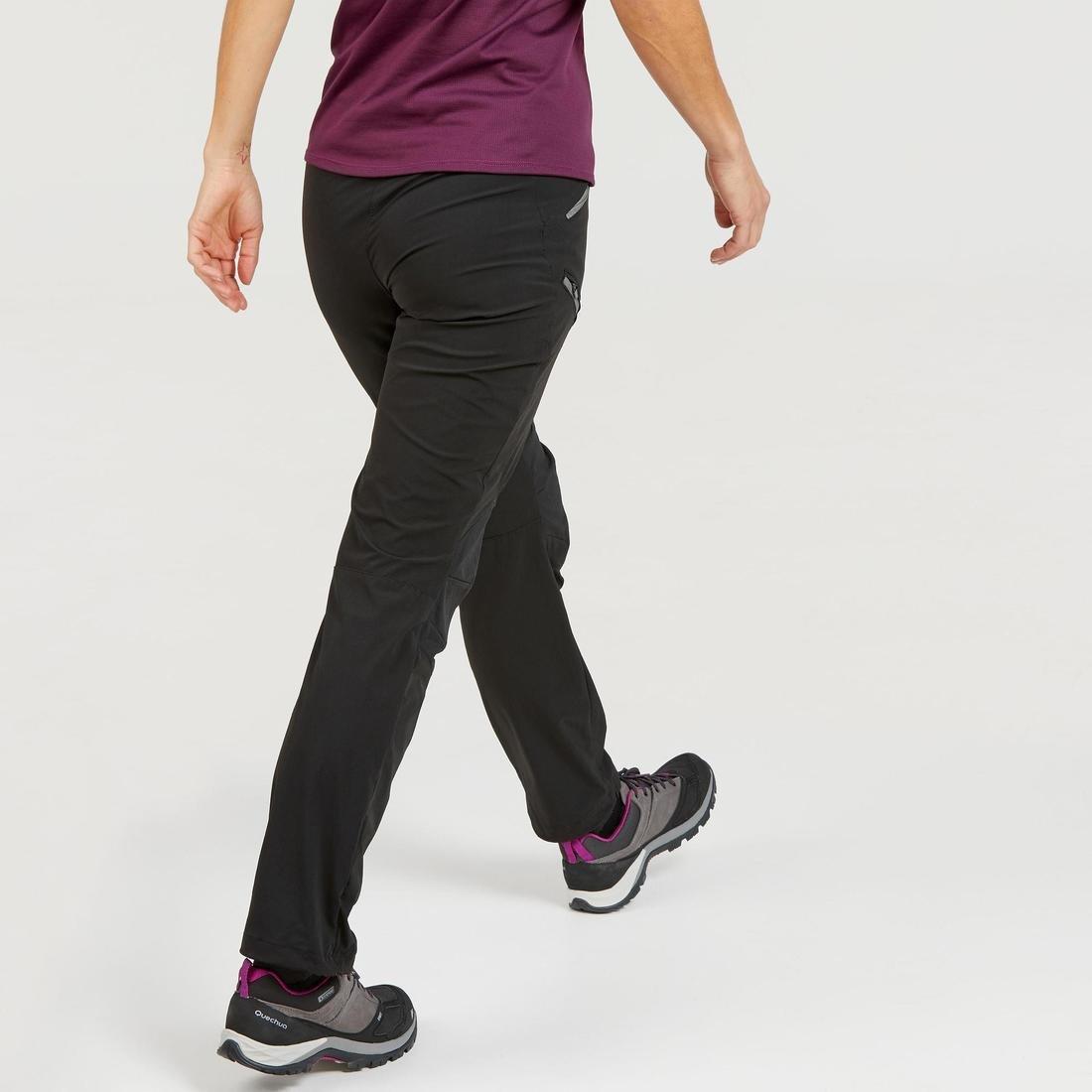 Women Mountain Hiking Trousers - MH500, Black, No Color, large image number 2