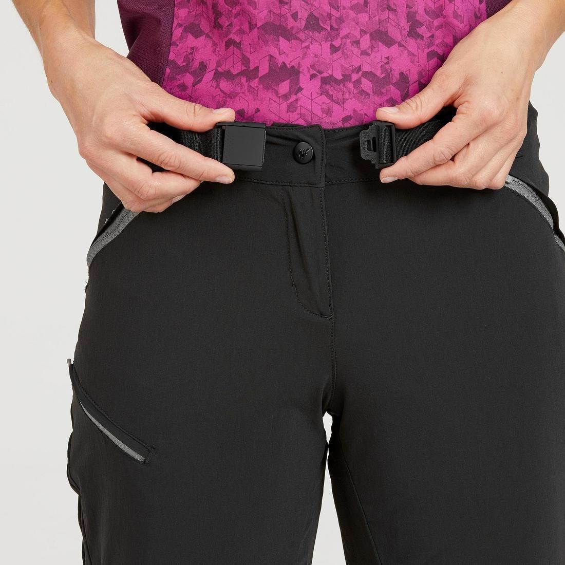Women Mountain Hiking Trousers - MH500, Black, No Color, large image number 4