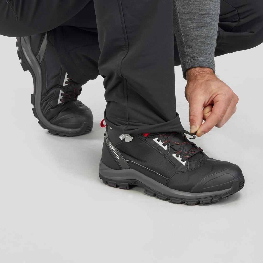 Men Snow Hiking Warm Water Repellent Stretch Trousers Sh500 X-Warm, Black, No Color, large image number 6