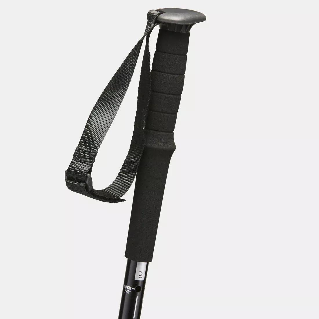 FORCLAZ - Easy Adjust Country Walking Pole A200, Black