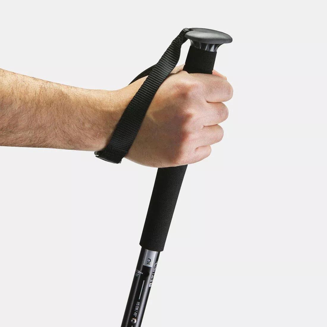 FORCLAZ - Easy Adjust Country Walking Pole A200, Black