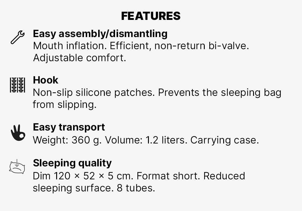 Air Short Inflatable Mattress, Grey, No Color, large image number 9