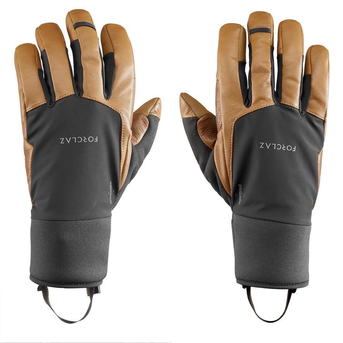 Adult Waterproof Leather Gloves, Brown, No Color, large image number 3