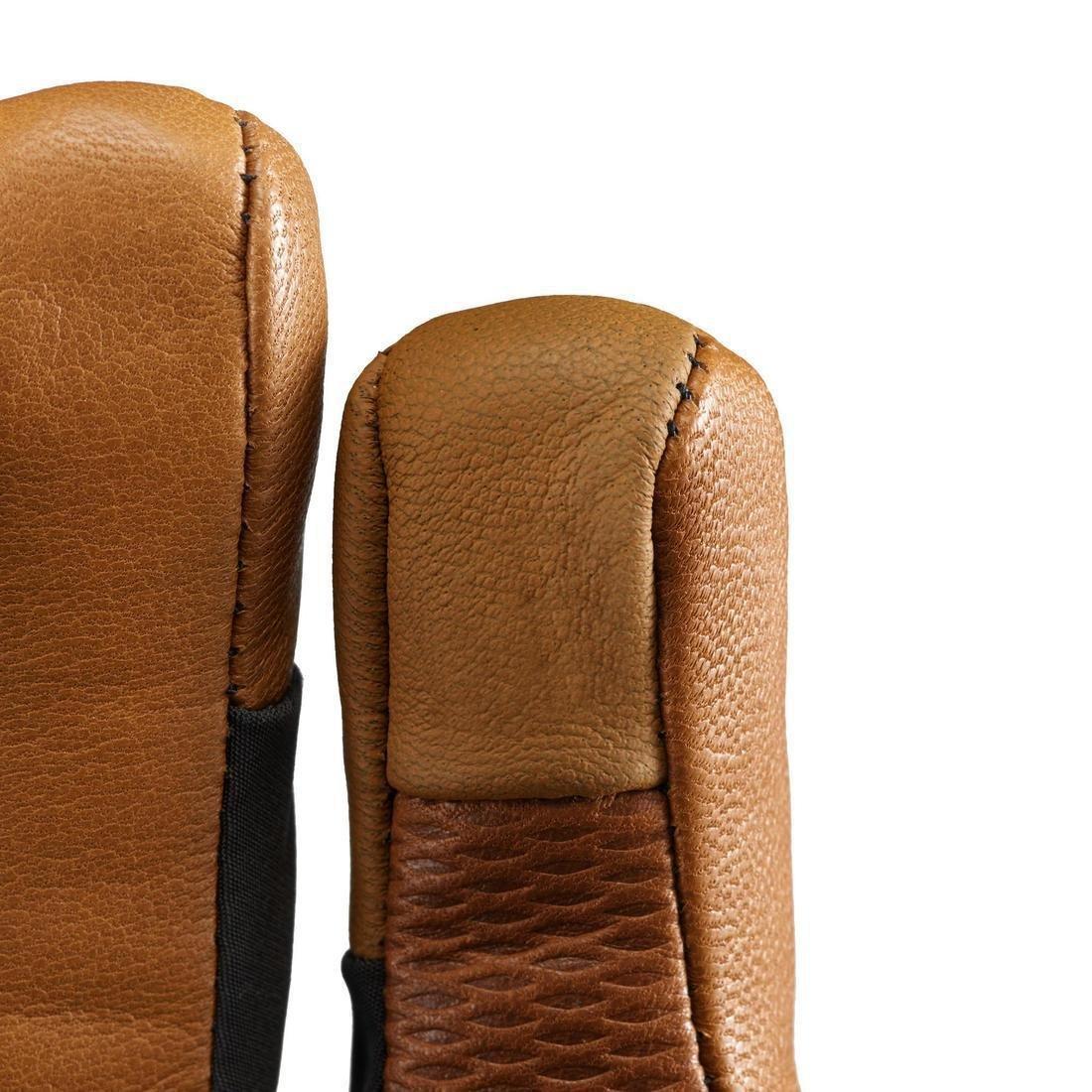 Adult Waterproof Leather Gloves, Brown, No Color, large image number 5