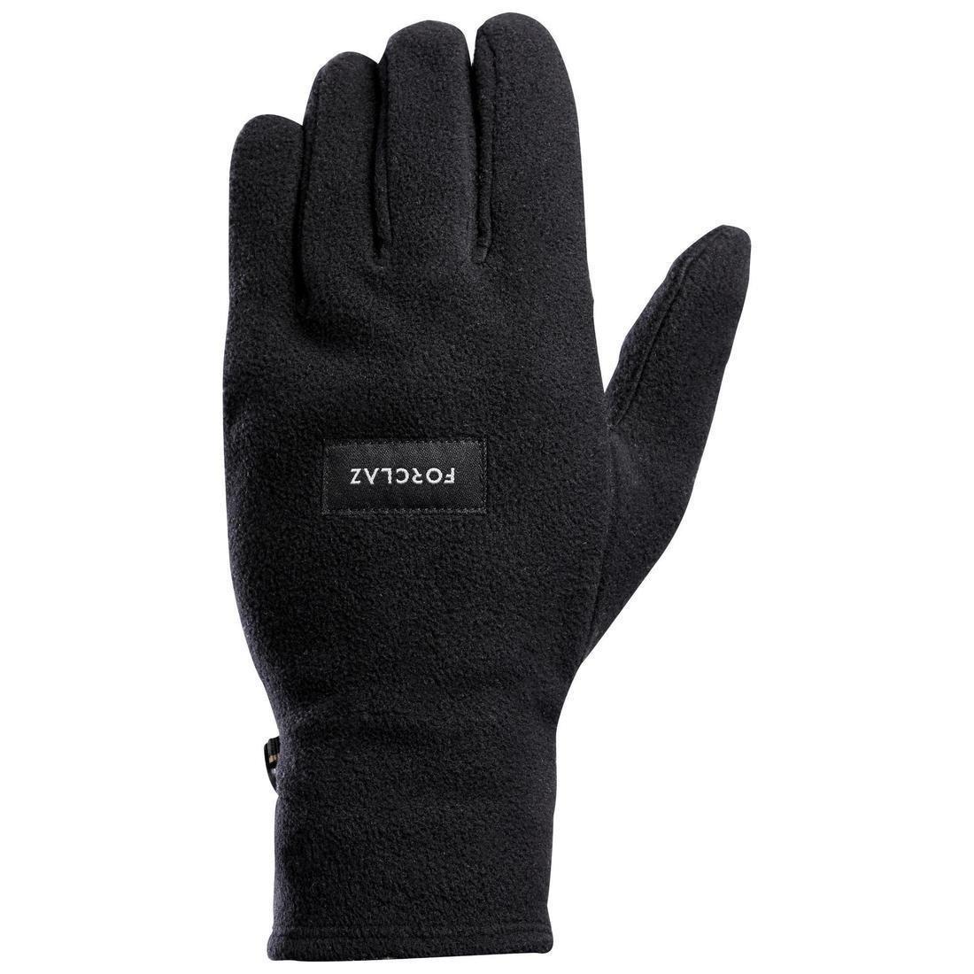 Adult Mountain Trekking Recycled Fleece Gloves Trek 100, Black, No Color, large image number 0