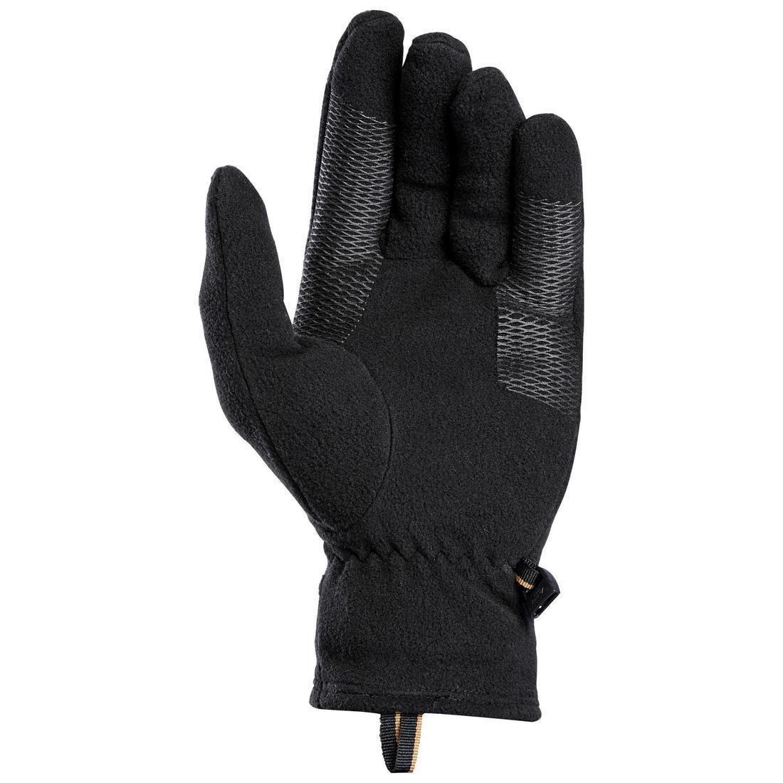Adult Mountain Trekking Recycled Fleece Gloves Trek 100, Black, No Color, large image number 1