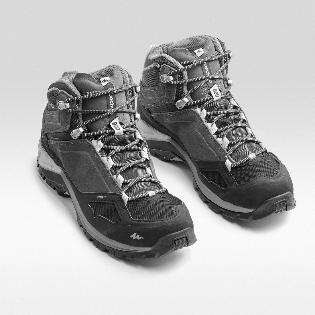 Mens Waterproof Mountain Hiking Shoes - Mh500 Mid, Grey, , large image number 3