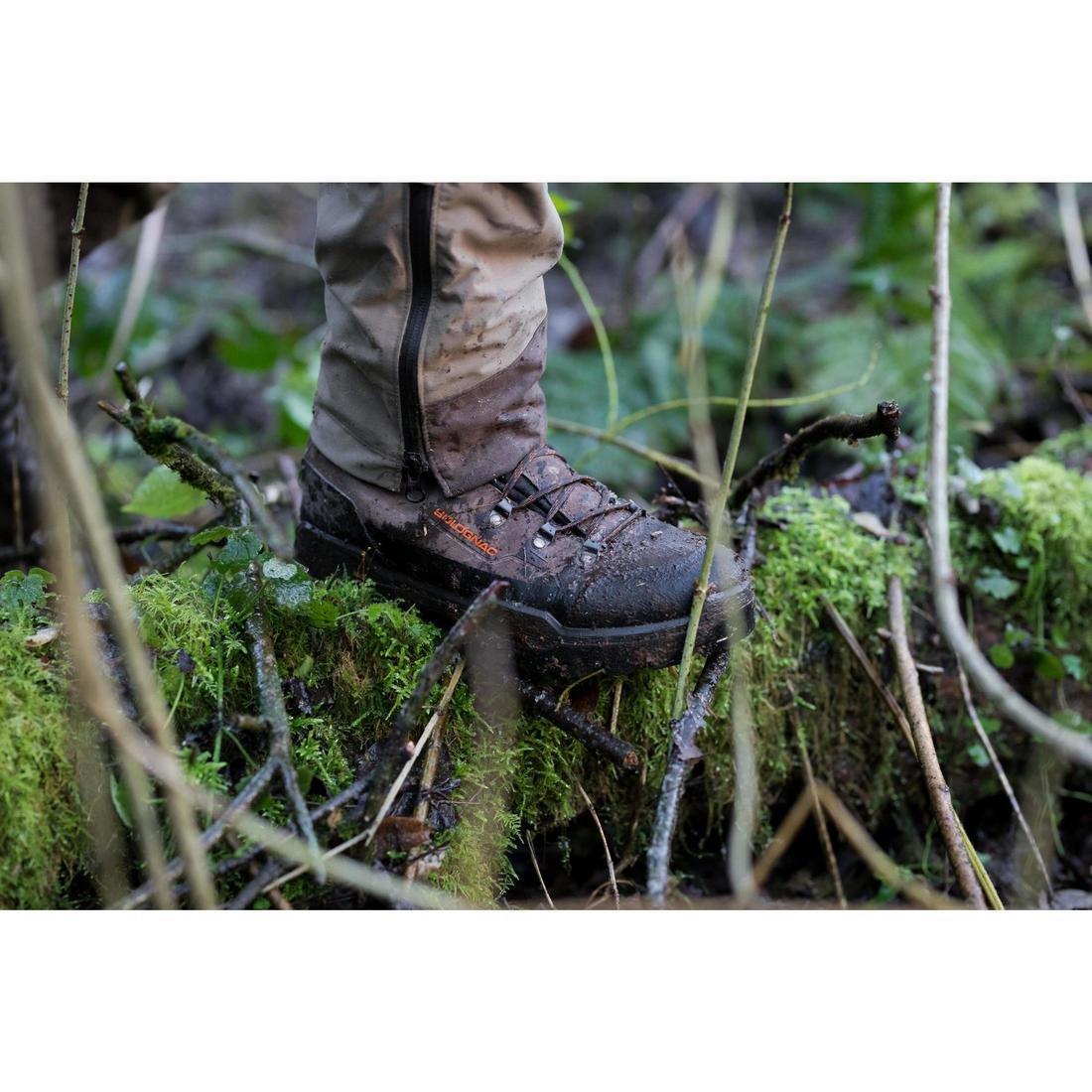 WATERPROOF ROBUST HUNTING BOOTS CROSSHUNT 500 - BROWN, , large image number 1