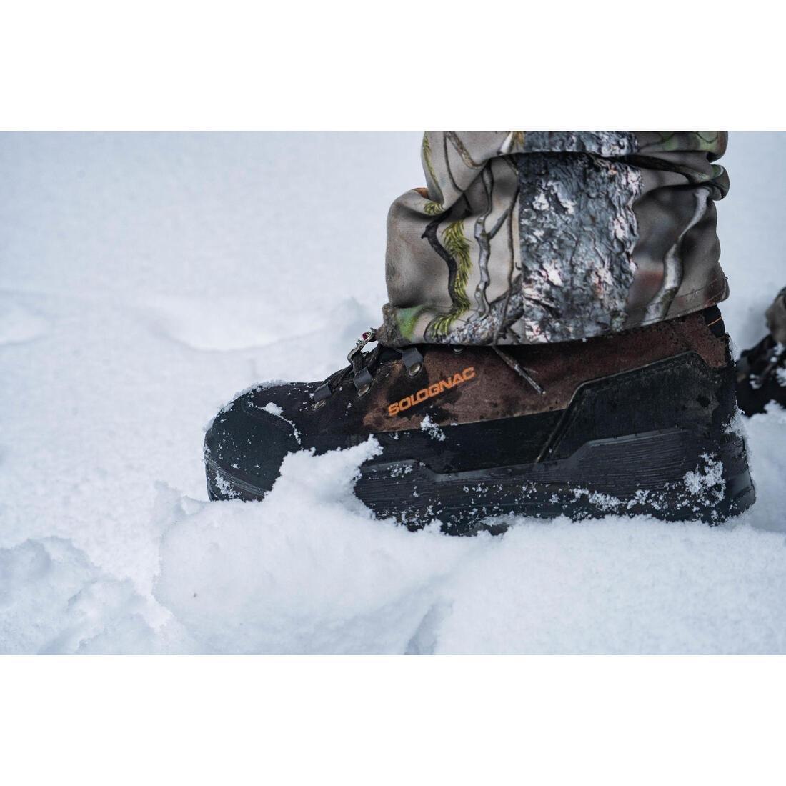 WATERPROOF ROBUST HUNTING BOOTS CROSSHUNT 500 - BROWN, , large image number 4