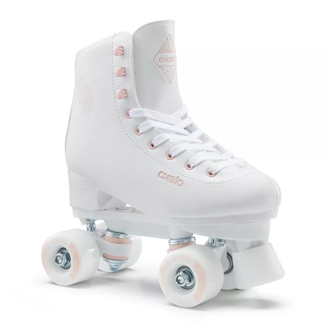 Unisex Artistic Roller Skating Quad Skates - 100, White, No Color, medium