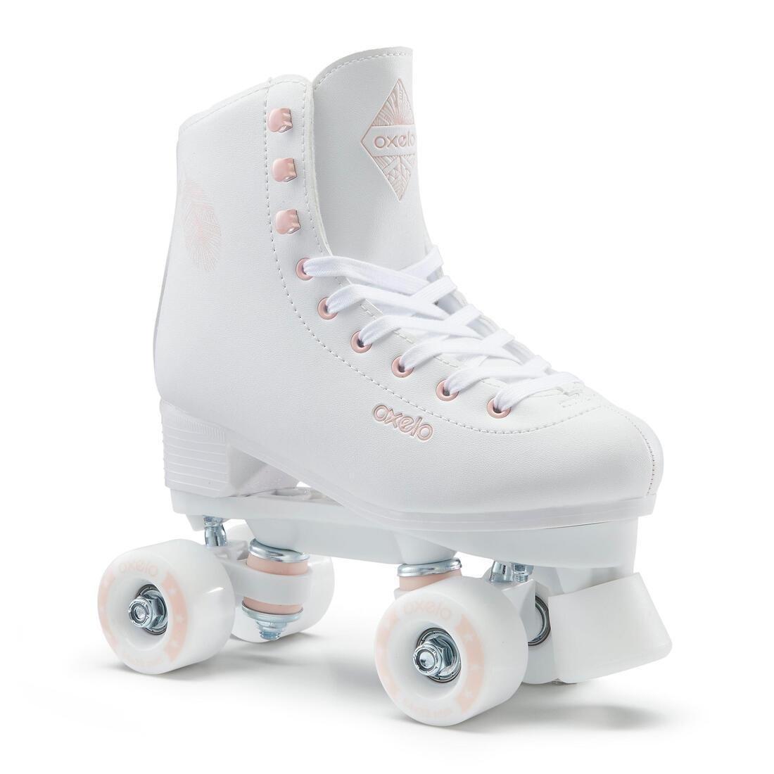 Unisex Artistic Roller Skating Quad Skates - 100, White, No Color, medium