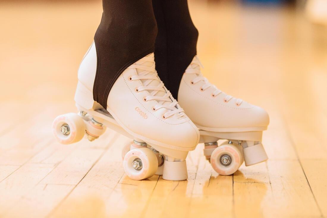 Unisex Artistic Roller Skating Quad Skates - 100, White, No Color, medium