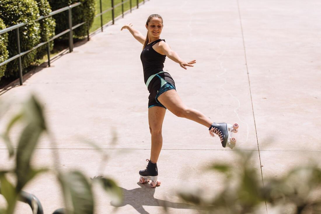 Unisex Artistic Roller Skating Quad Skates - 100, White, No Color, medium