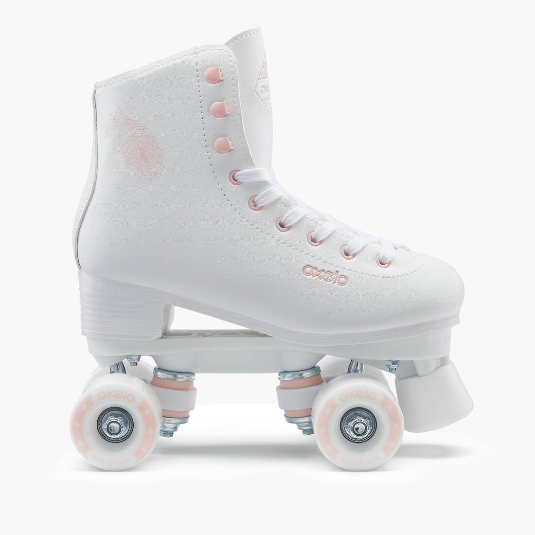 Unisex Artistic Roller Skating Quad Skates - 100, White, No Color, medium