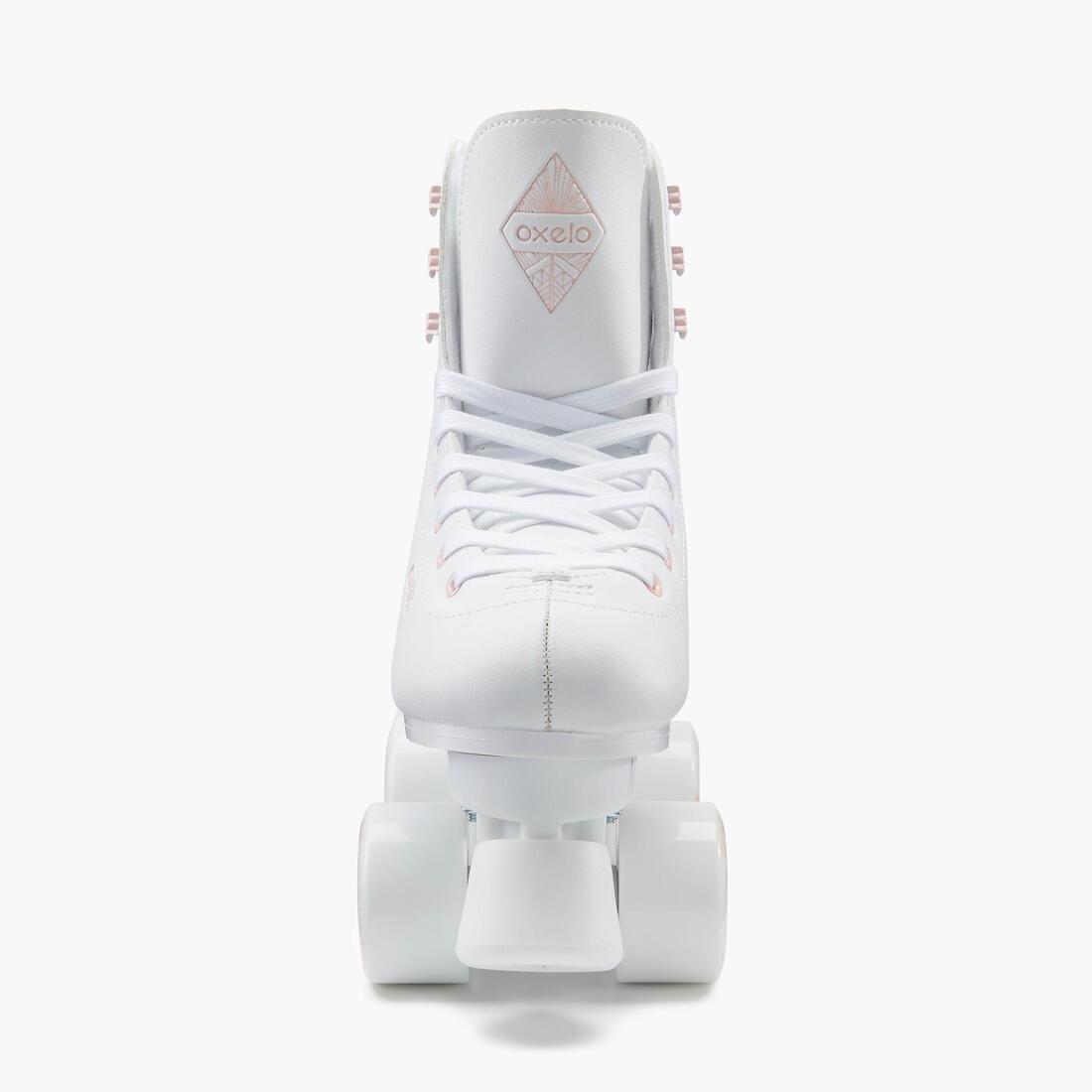 Unisex Artistic Roller Skating Quad Skates - 100, White, No Color, medium