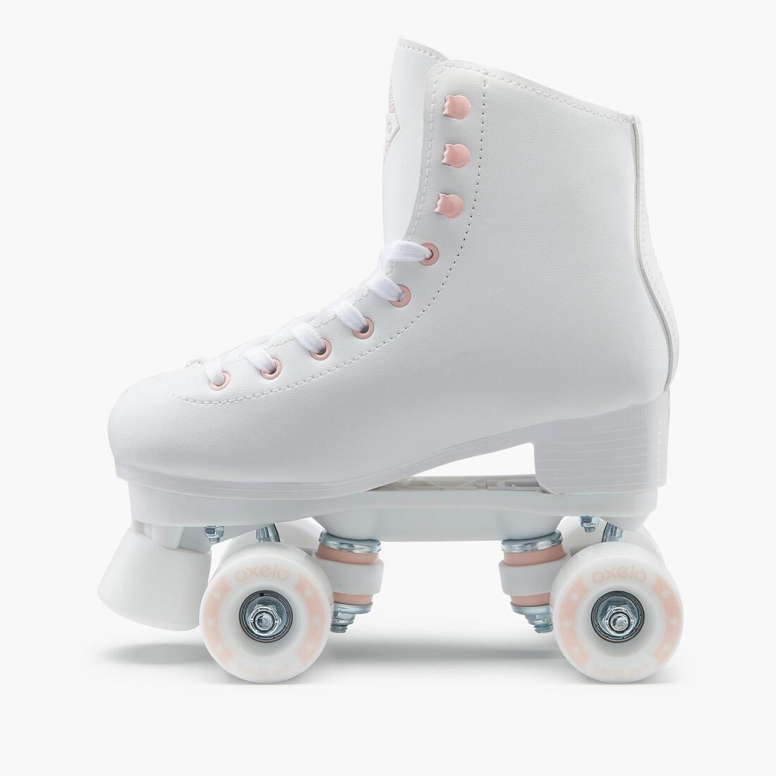Unisex Artistic Roller Skating Quad Skates - 100, White, No Color, medium