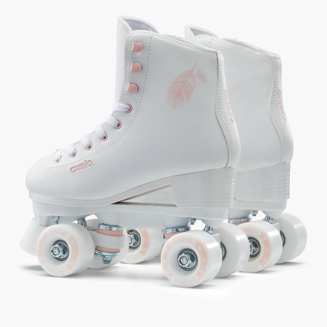 Unisex Artistic Roller Skating Quad Skates - 100, White, No Color, medium