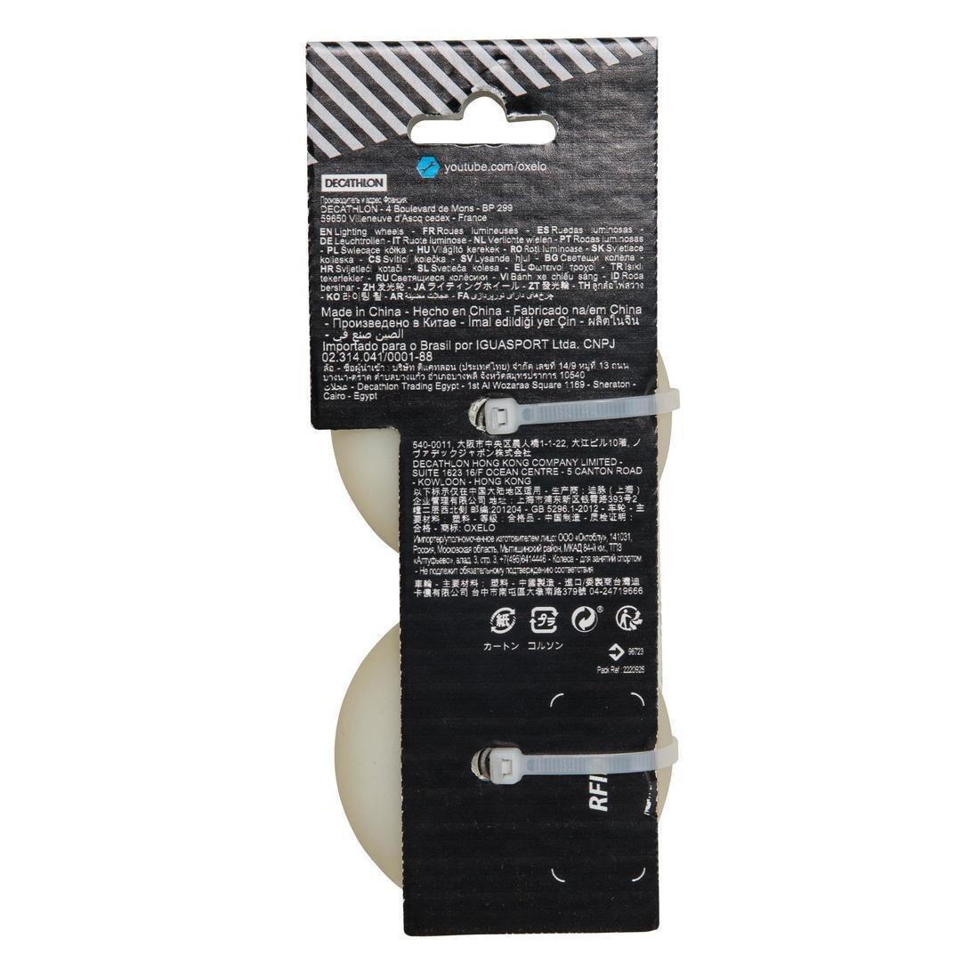 Set of 2 Light-Up 82A Inline Skate Wheels Bearings, , large image number 4